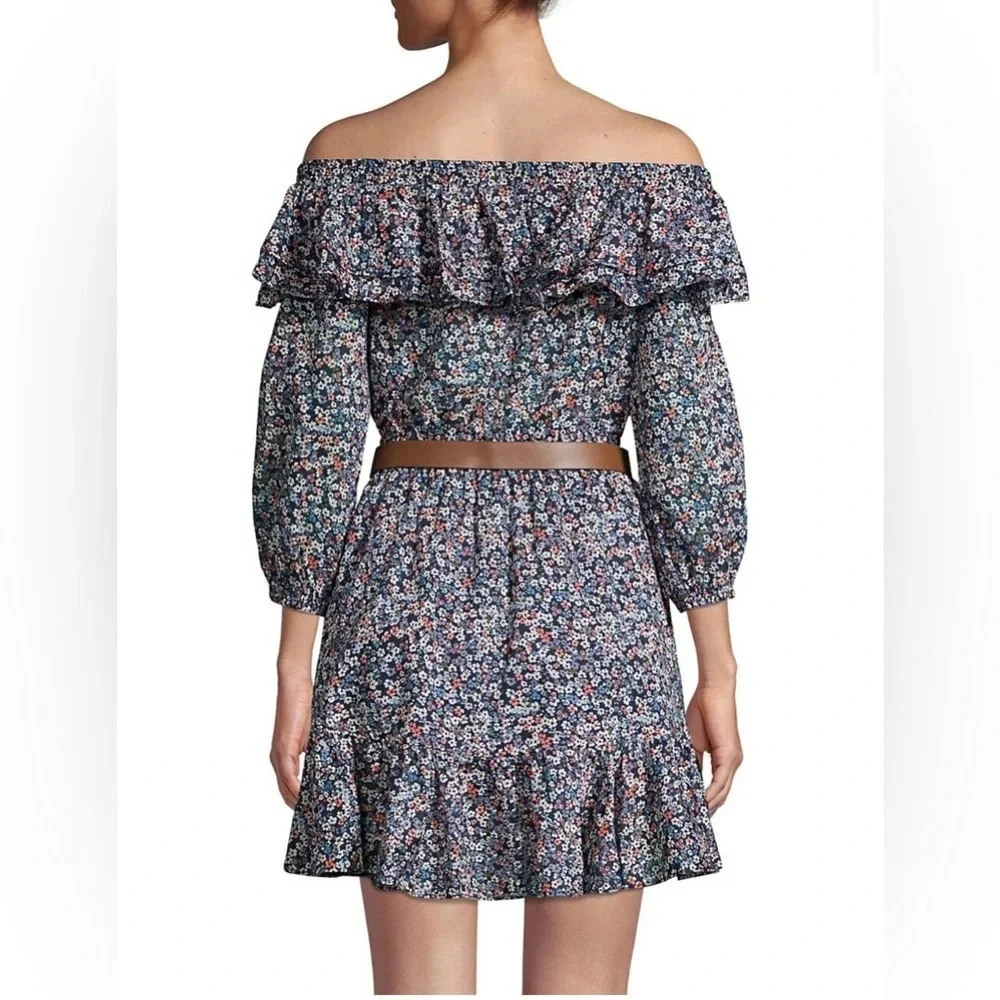 ! Nwt MICHAEL Michael Kors Bare Shoulder Belted Dress sz M